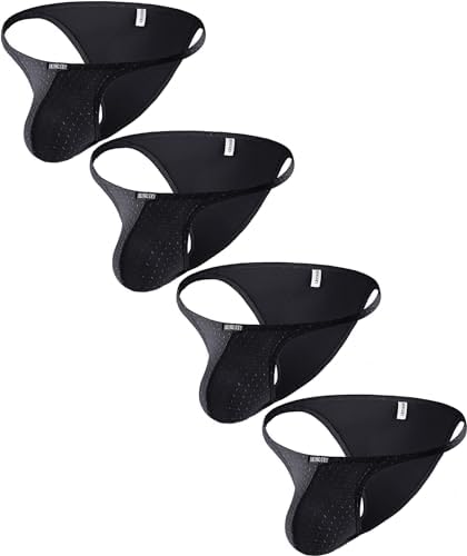 Silky Cheeky Briefs Pouch Bikini • Black • 4-pack