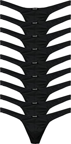 Silky Thong T-Back Low • Black • 9-pack