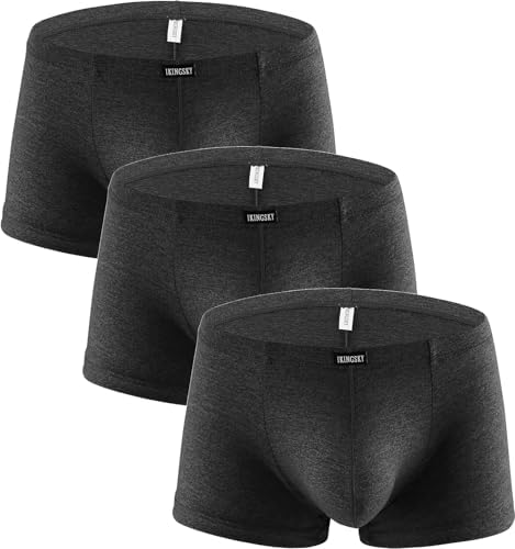 Stretch Bulge Boxer Briefs U-hance Pouch • Black • 3-pack