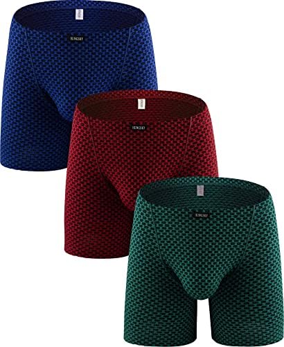Stretch Long Leg Boxer Briefs Bulge • 3-pack