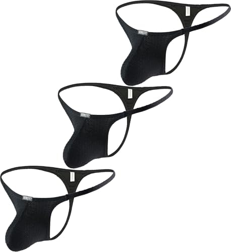 Stretch Pouch G-string Low Rise Bulge • Black • 3-pack