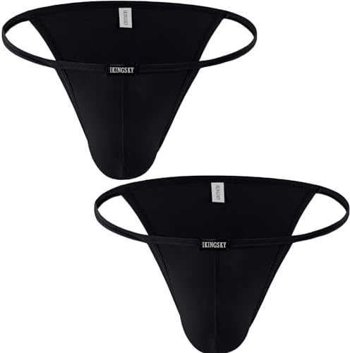 String Bikini High-leg Opening Briefs • Black • 2-pack