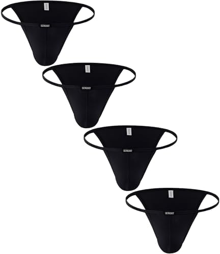 String Bikini High-leg Opening Briefs • Black • 4-pack