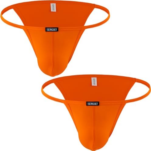 String Bikini High-leg Opening Briefs • Orange • 2-pack